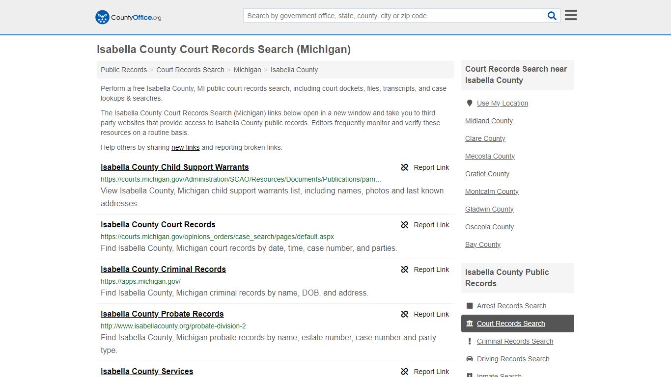 Isabella County Court Records Search (Michigan) - County Office