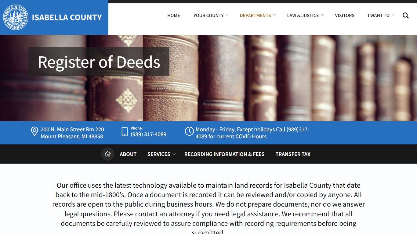 Register of Deeds – Isabella County Michigan